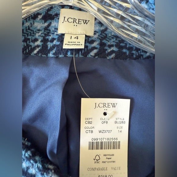 NWT Blue Houndstooth Jacket SZ 14 - Picture 13 of 14